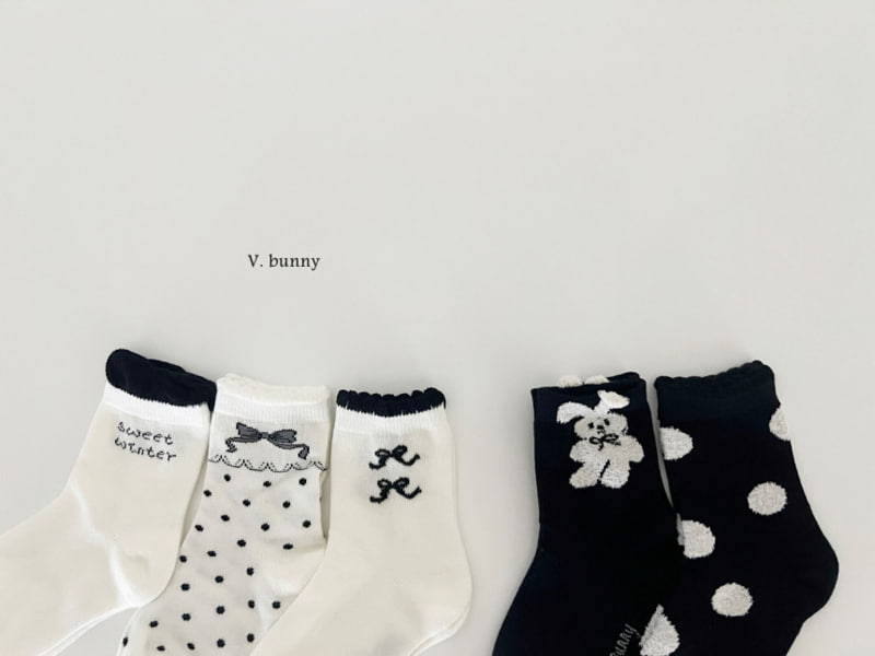 V Bunny - Korean Children Fashion - #kidsstore - Winter Socks - 3