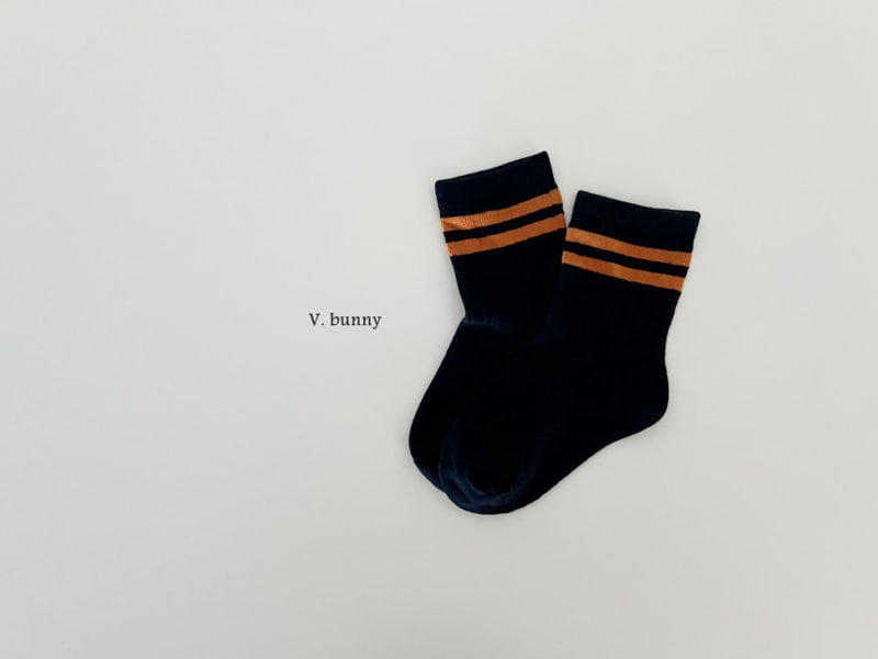 V Bunny - Korean Children Fashion - #kidzfashiontrend - Two Lines Socks - 11