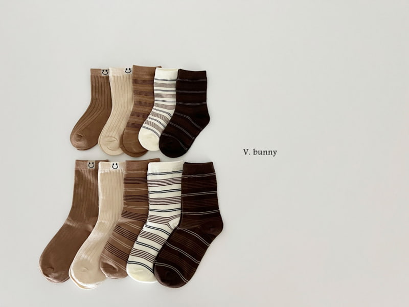 V Bunny - Korean Children Fashion - #kidzfashiontrend - Small Stripe Socks - 5