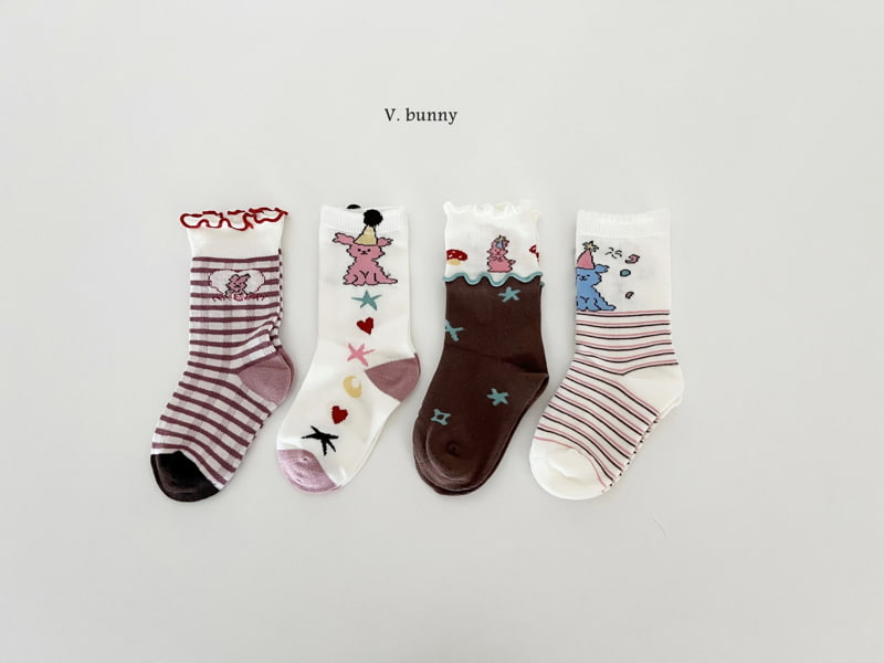 V Bunny - Korean Children Fashion - #kidzfashiontrend - Corn Socks - 12