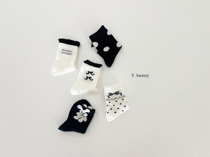 V Bunny - Korean Children Fashion - #kidsstore - Winter Socks - 4