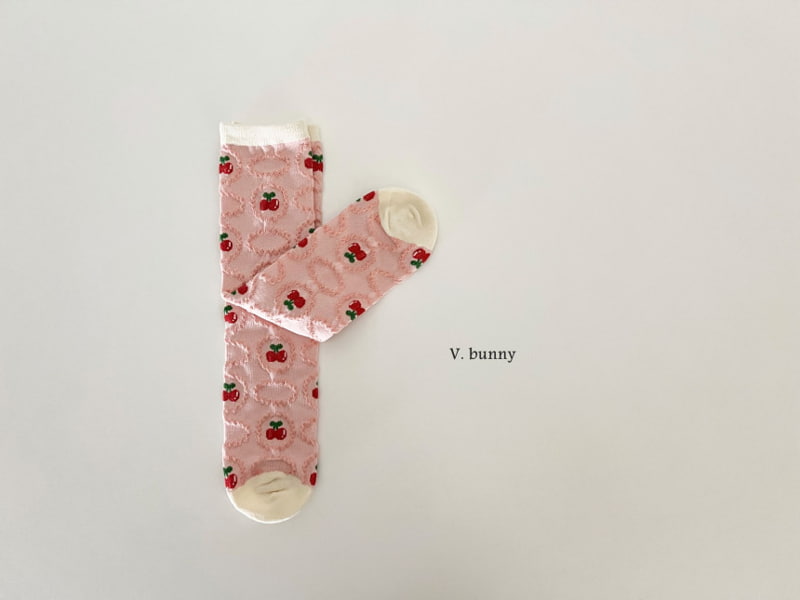 V Bunny - Korean Children Fashion - #littlefashionista - Pink Berry Socks - 8