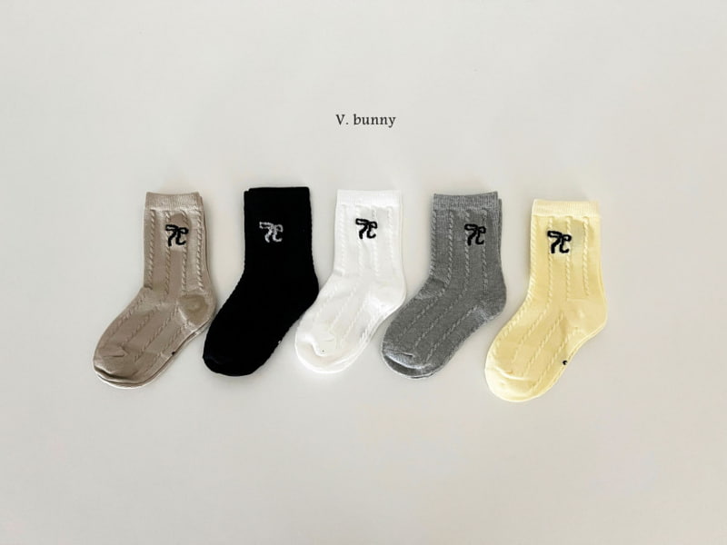 V Bunny - Korean Children Fashion - #littlefashionista - 5 Color Ribbon Socks