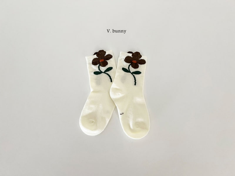 V Bunny - Korean Children Fashion - #littlefashionista - Small Flower Socks - 5