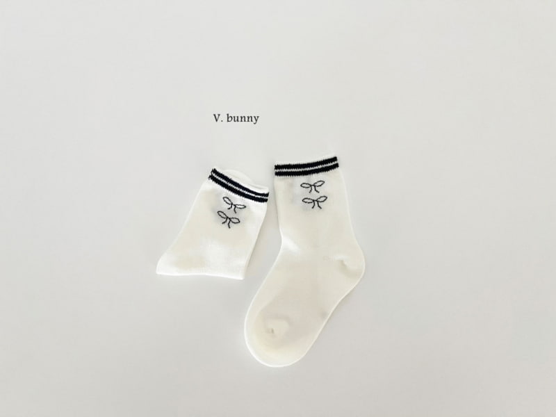 V Bunny - Korean Children Fashion - #littlefashionista - Ribbon Tweet Socks - 9