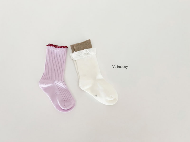 V Bunny - Korean Children Fashion - #littlefashionista - Blue Ribbon Socks - 7