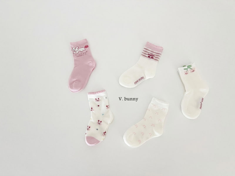 V Bunny - Korean Children Fashion - #Kfashion4kids - Rabbit Cherry Socks - 4