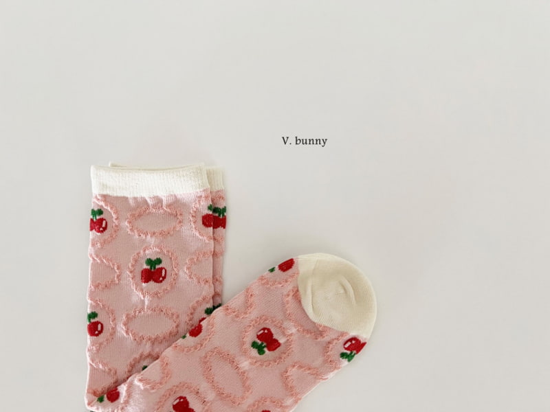 V Bunny - Korean Children Fashion - #magicofchildhood - Pink Berry Socks - 9