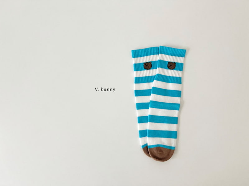 V Bunny - Korean Children Fashion - #magicofchildhood - Stripe Bear Socks - 6