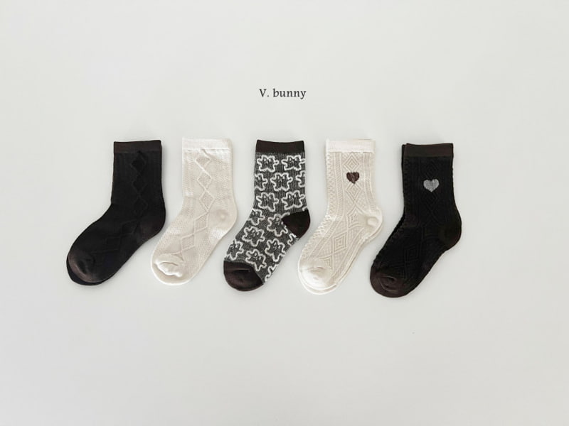 V Bunny - Korean Children Fashion - #magicofchildhood - Heart Socks