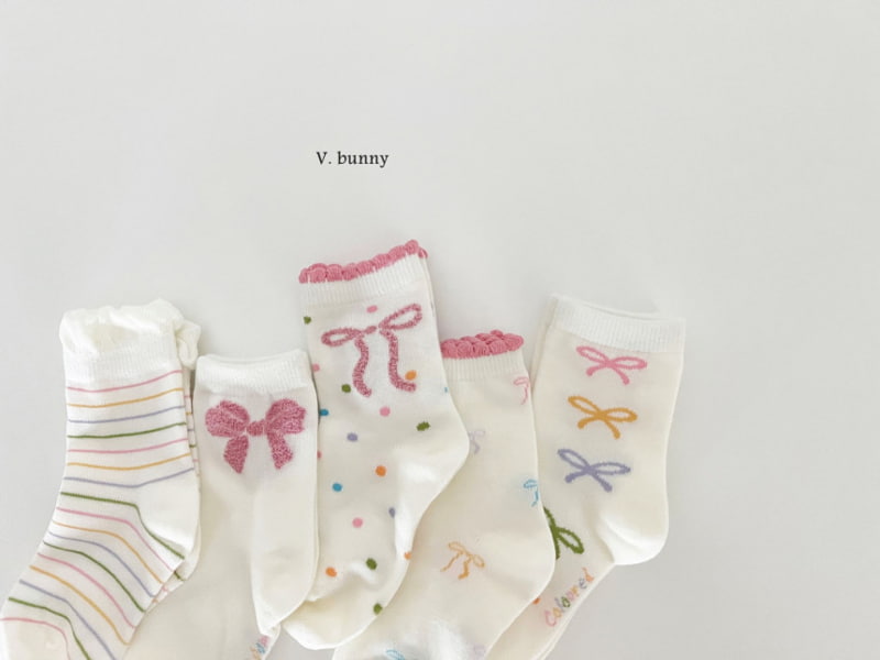 V Bunny - Korean Children Fashion - #magicofchildhood - Party Ribbon Socks - 7