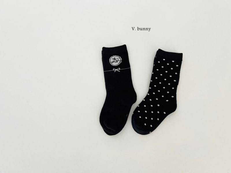 V Bunny - Korean Children Fashion - #littlefashionista - Dot Ribbon Socks - 4