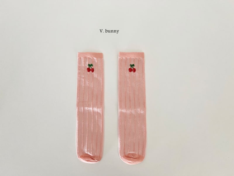 V Bunny - Korean Children Fashion - #minifashionista - Pink Berry Socks - 10