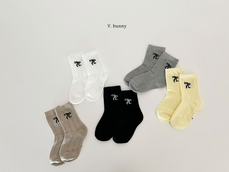 V Bunny - Korean Children Fashion - #minifashionista - 5 Color Ribbon Socks - 3