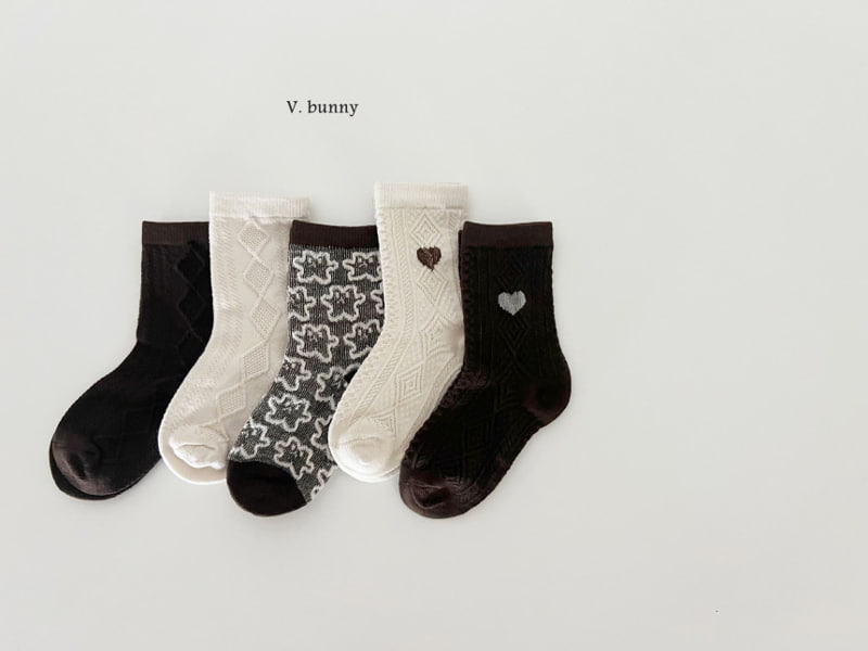 V Bunny - Korean Children Fashion - #minifashionista - Heart Socks - 2