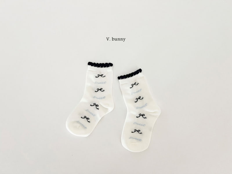 V Bunny - Korean Children Fashion - #minifashionista - Ribbon Tweet Socks - 11