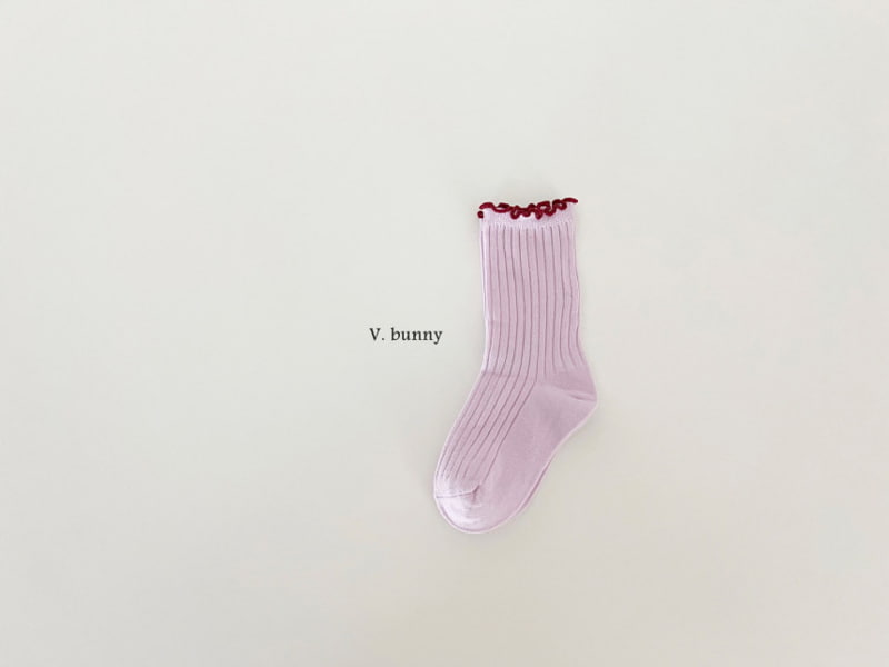 V Bunny - Korean Children Fashion - #minifashionista - Blue Ribbon Socks - 9