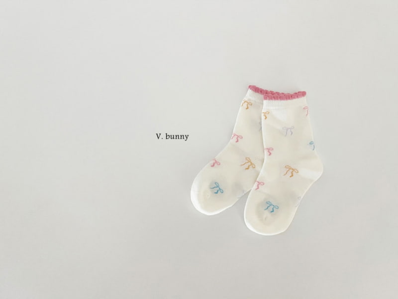 V Bunny - Korean Children Fashion - #minifashionista - Party Ribbon Socks - 8