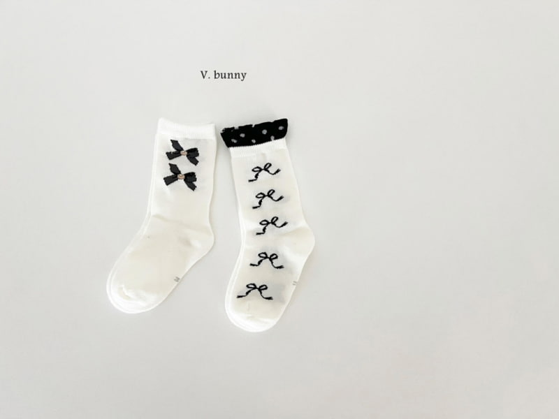 V Bunny - Korean Children Fashion - #minifashionista - Dot Ribbon Socks - 5