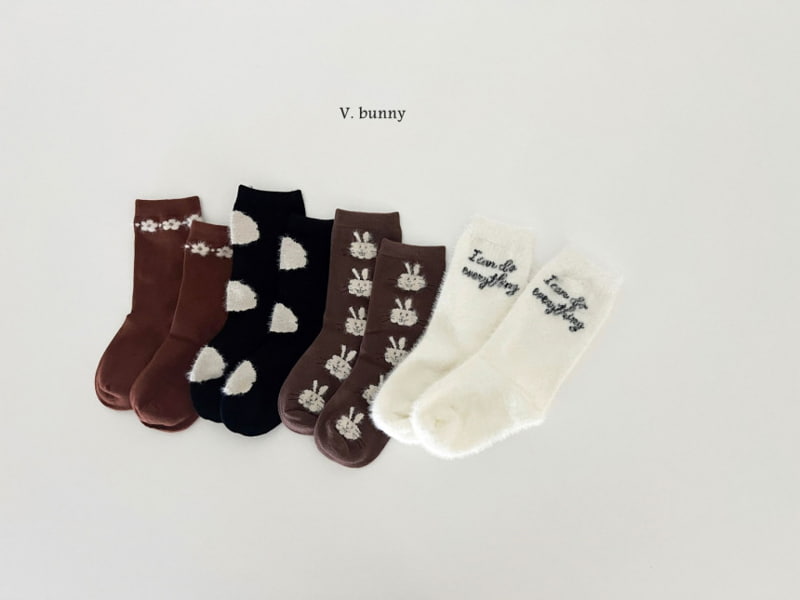 V Bunny - Korean Children Fashion - #magicofchildhood - Hairy Rabbit Socks - 4