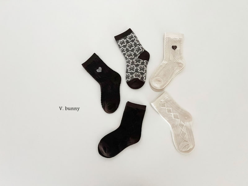 V Bunny - Korean Children Fashion - #prettylittlegirls - Heart Socks - 3