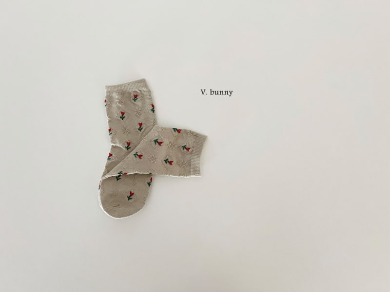 V Bunny - Korean Children Fashion - #prettylittlegirls - Small Flower Socks - 8