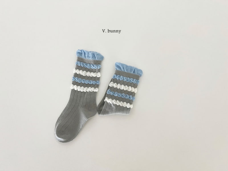 V Bunny - Korean Children Fashion - #prettylittlegirls - Blue Ribbon Socks - 10