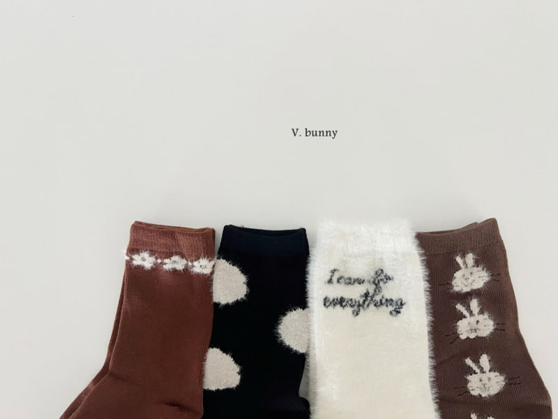 V Bunny - Korean Children Fashion - #prettylittlegirls - Hairy Rabbit Socks - 5