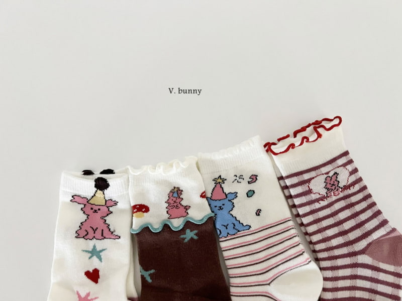 V Bunny - Korean Children Fashion - #prettylittlegirls - Corn Socks - 3