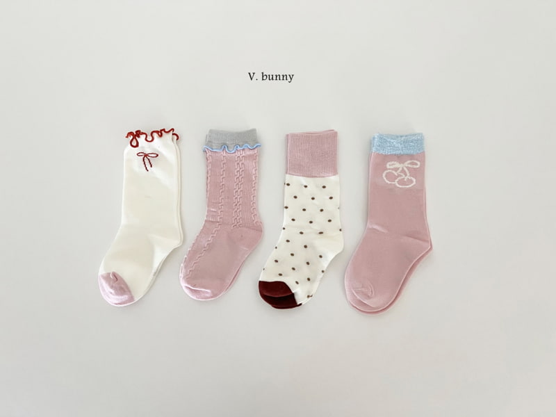 V Bunny - Korean Children Fashion - #prettylittlegirls - Pink Dot Socks - 12