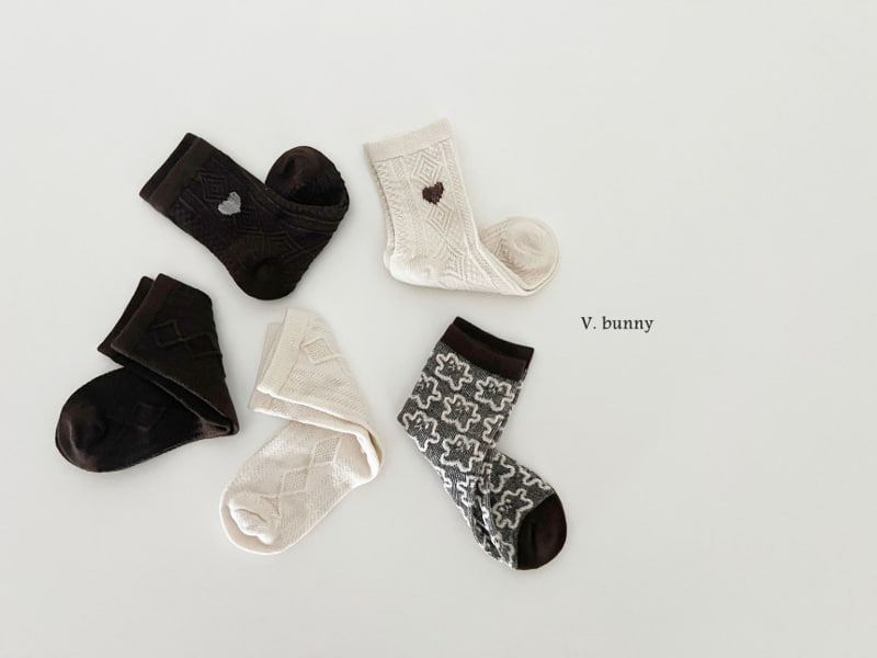 V Bunny - Korean Children Fashion - #stylishchildhood - Heart Socks - 6