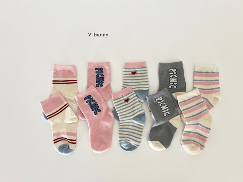 V Bunny - Korean Children Fashion - #stylishchildhood - Picnic Socks  - 2