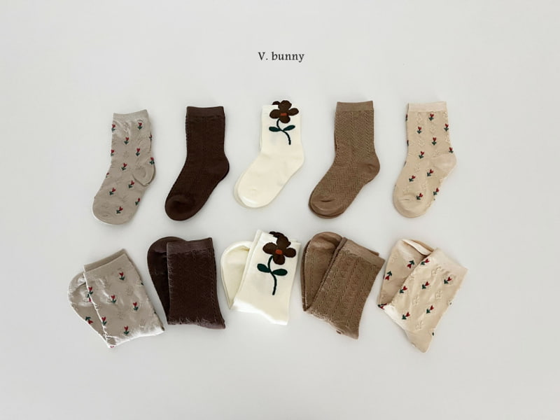 V Bunny - Korean Children Fashion - #stylishchildhood - Small Flower Socks - 11