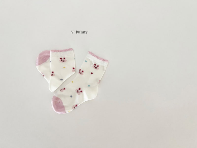 V Bunny - Korean Children Fashion - #stylishchildhood - Rabbit Cherry Socks - 10