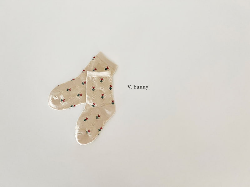 V Bunny - Korean Children Fashion - #todddlerfashion - Small Flower Socks - 9