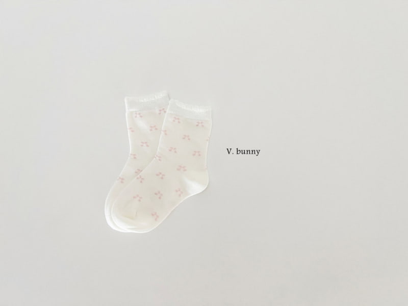 V Bunny - Korean Children Fashion - #todddlerfashion - Rabbit Cherry Socks - 8