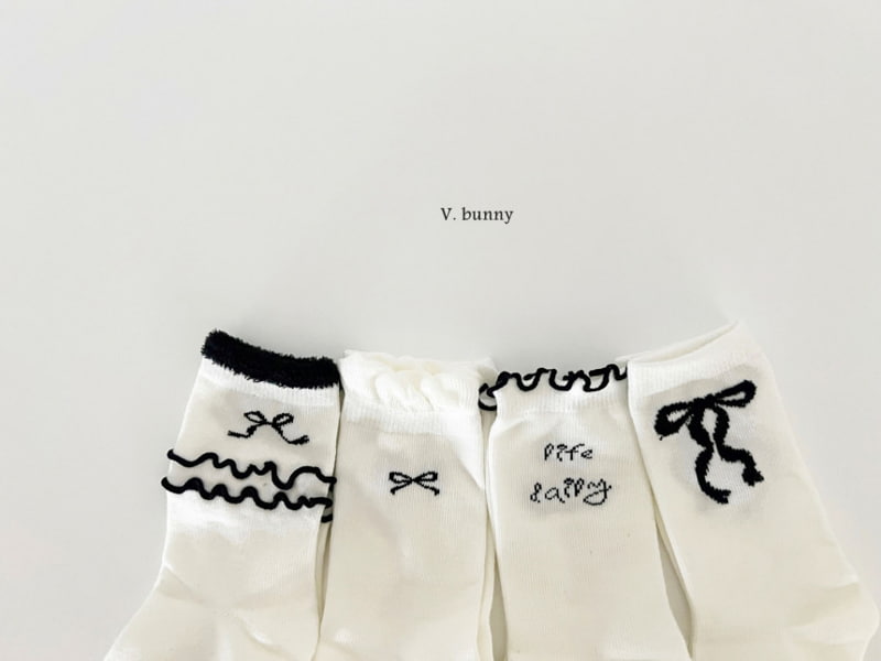 V Bunny - Korean Children Fashion - #prettylittlegirls - Curling Ribbon Socks - 4