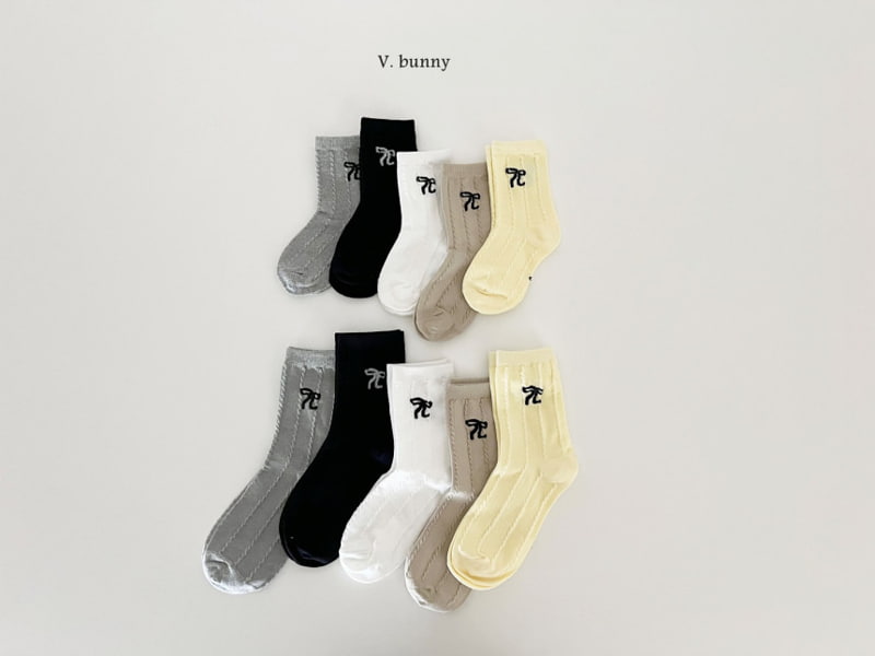 V Bunny - Korean Children Fashion - #toddlerclothing - 5 Color Ribbon Socks - 6