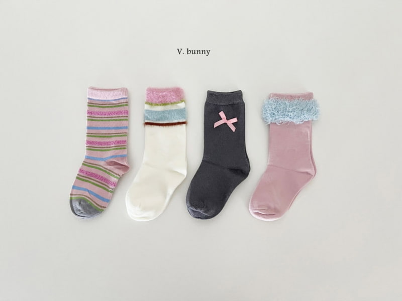 V Bunny - Korean Children Fashion - #toddlerclothing - Buckle Socks