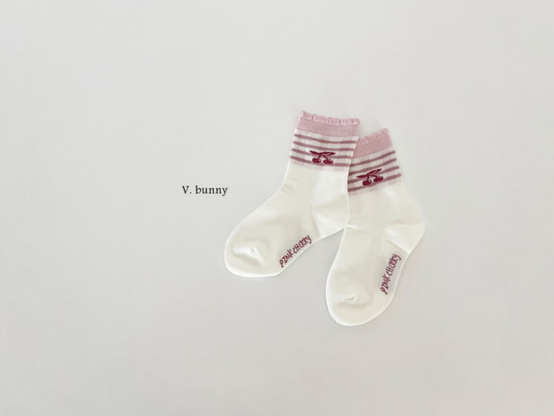 V Bunny - Korean Children Fashion - #toddlerclothing - Rabbit Cherry Socks - 9