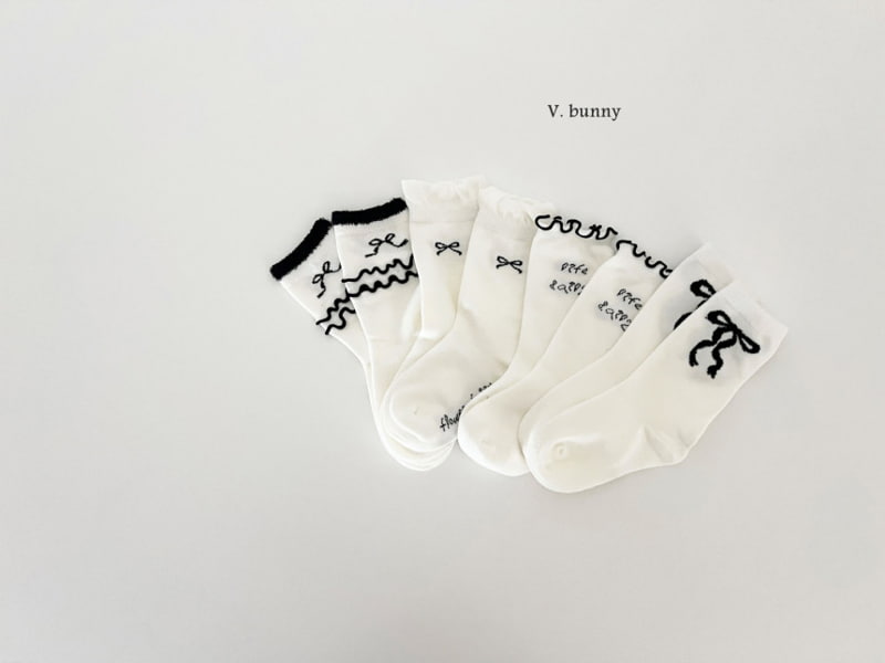 V Bunny - Korean Children Fashion - #toddlerclothing - Curling Ribbon Socks - 5