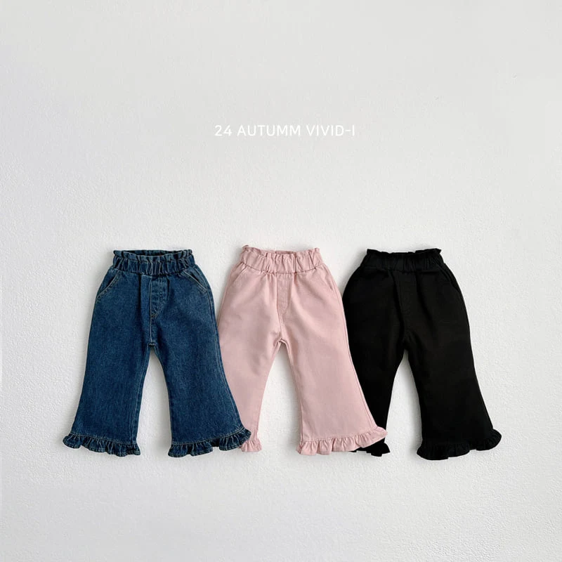 Vivid I - Korean Children Fashion - #Kfashion4kids - Frill Bootscut Pants