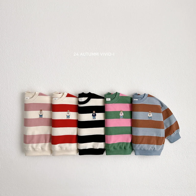 Vivid I - Korean Children Fashion - #Kfashion4kids - 24 Big Stripe Sweatshirts