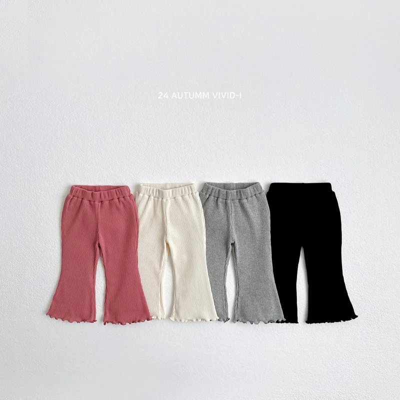 Vivid I - Korean Children Fashion - #childofig - Rib Bootscut Pants