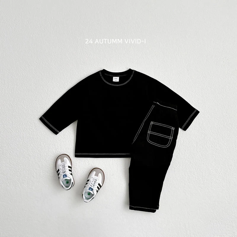 Vivid I - Korean Children Fashion - #childofig - Stitch Line Tee - 7