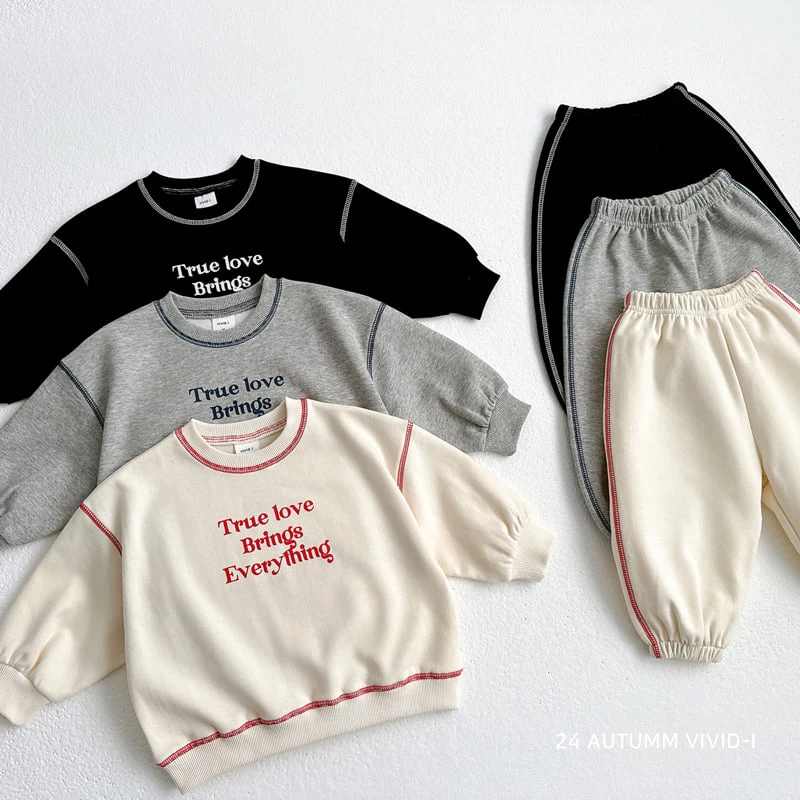 Vivid I - Korean Children Fashion - #childofig - Stitching Top Bottom Set - 4