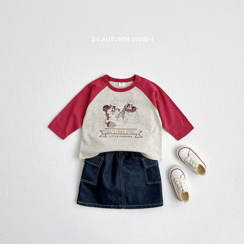 Vivid I - Korean Children Fashion - #designkidswear - Acorn Pie Raglan Tee - 11