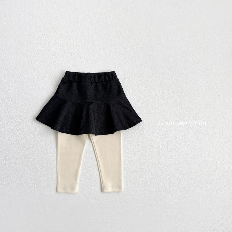 Vivid I - Korean Children Fashion - #designkidswear - Denim Skirt Leggings - 5