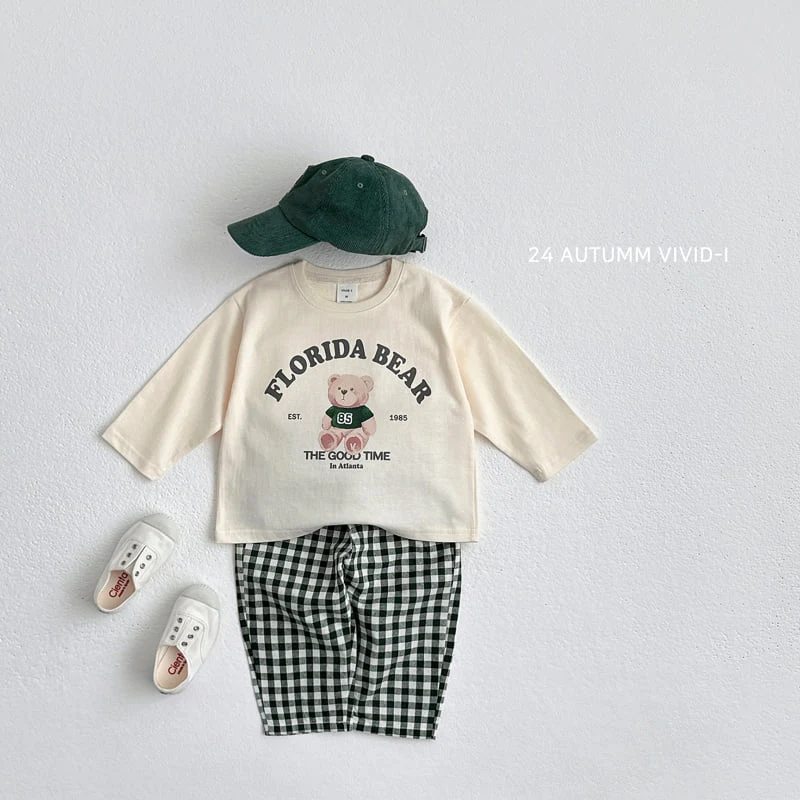 Vivid I - Korean Children Fashion - #designkidswear - Bear Check Set - 10