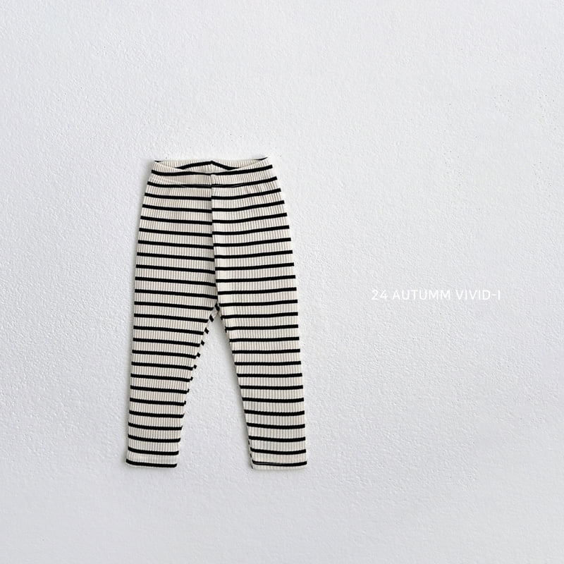 Vivid I - Korean Children Fashion - #designkidswear - Stripe Leggings - 4